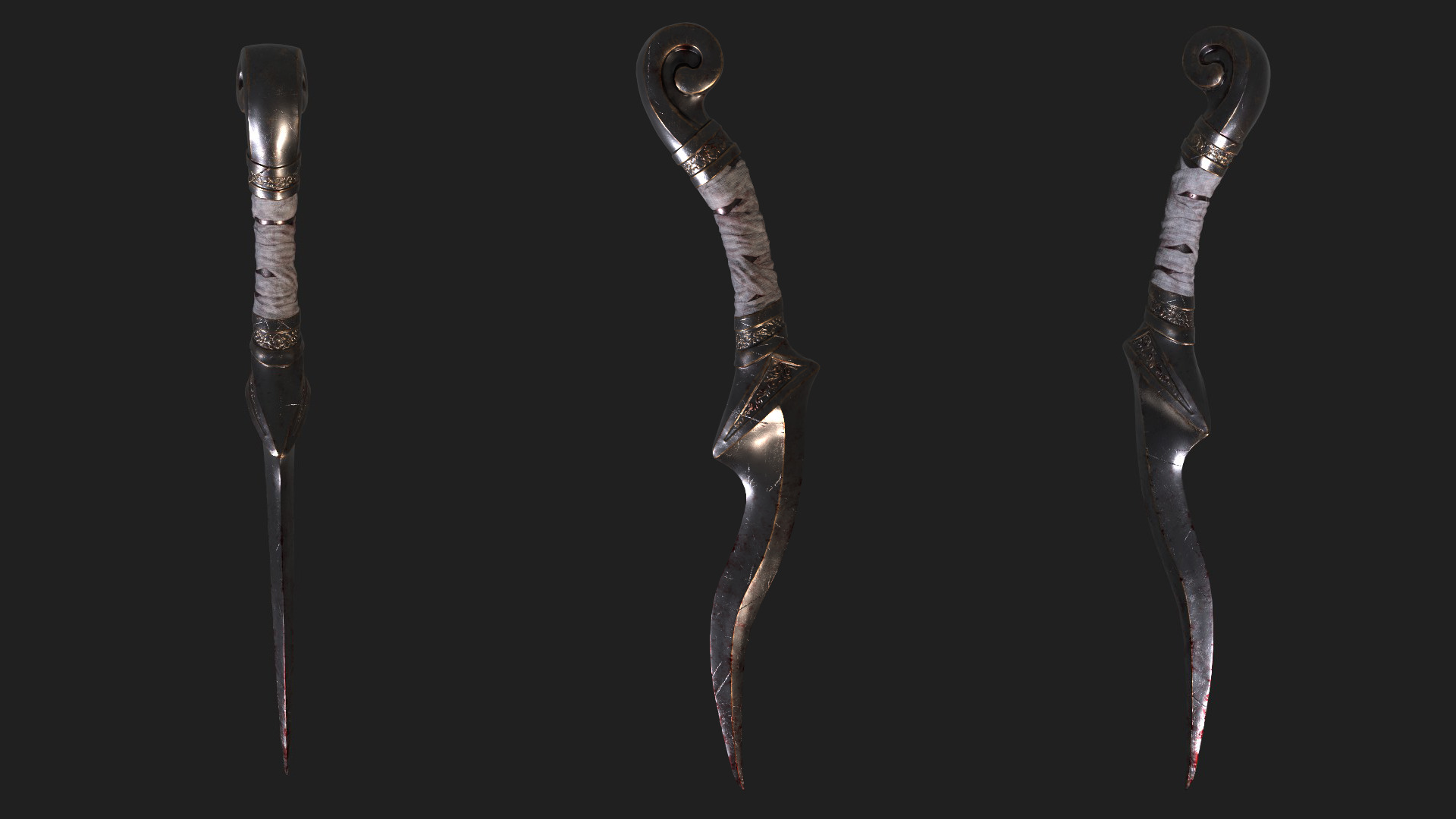 Dagger Low-poly 3D model_1