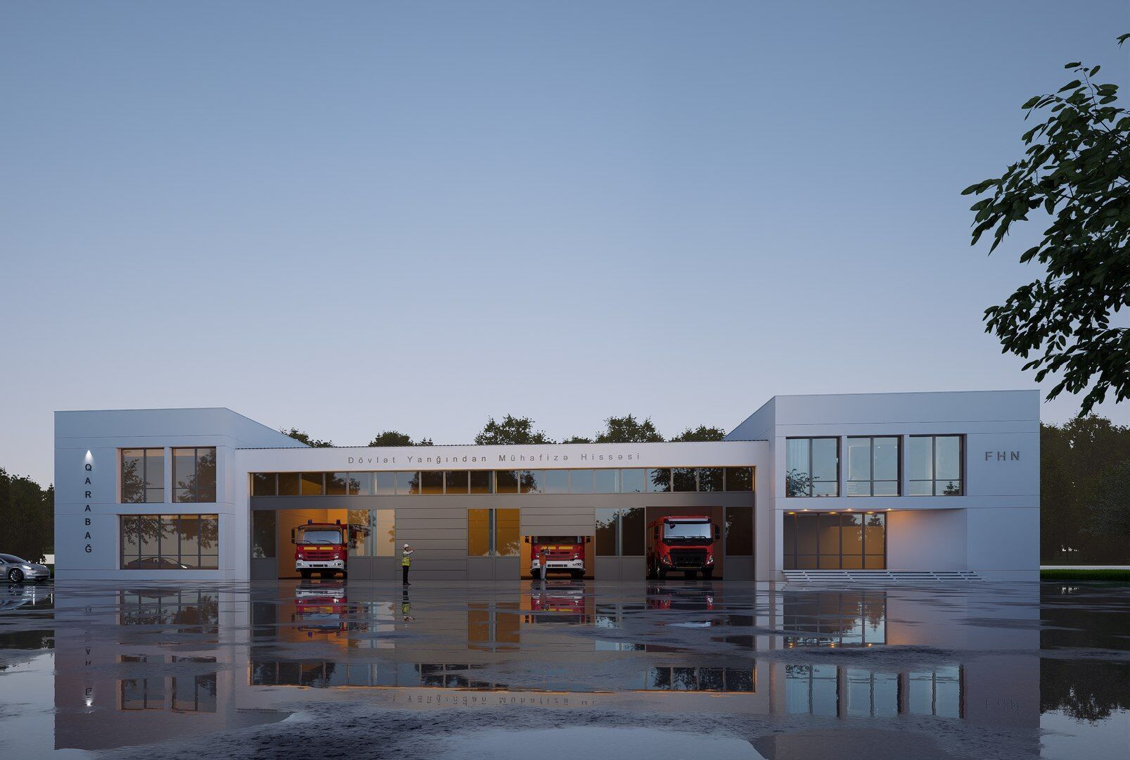 fire station Low-poly 3D model_1