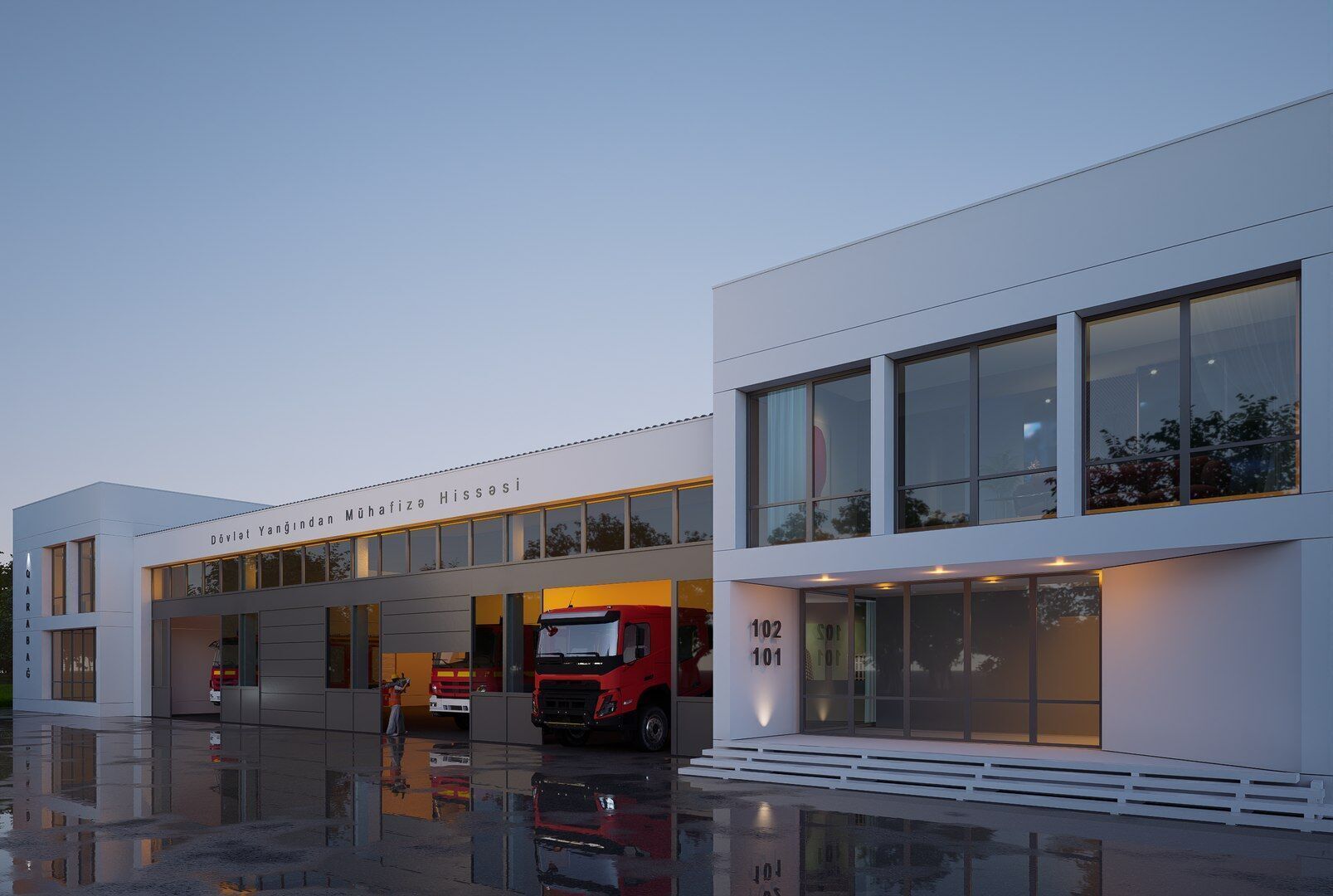 fire station Low-poly 3D model_5