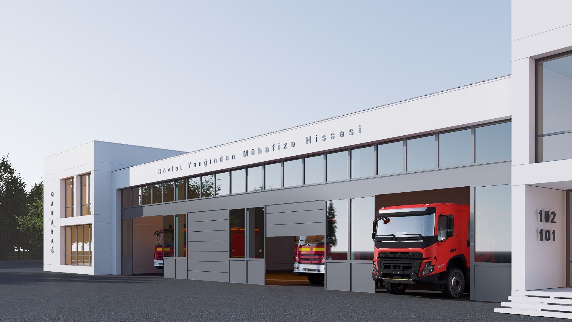 fire station Low-poly 3D model_7
