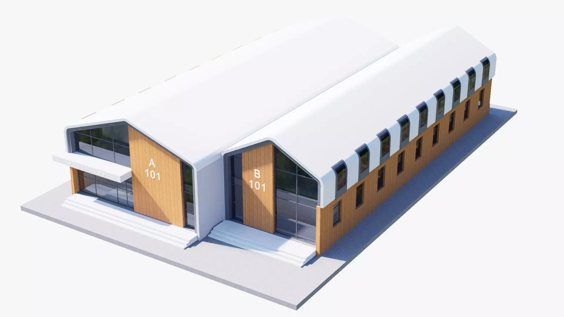 warehouse Low-poly 3D model_0