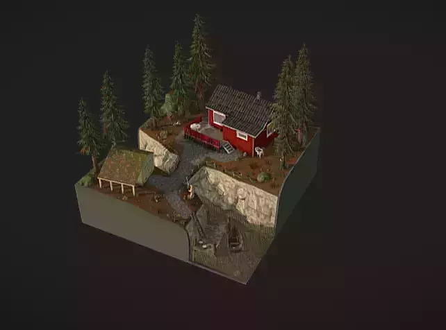 3D DAE Diorama Forest Loner