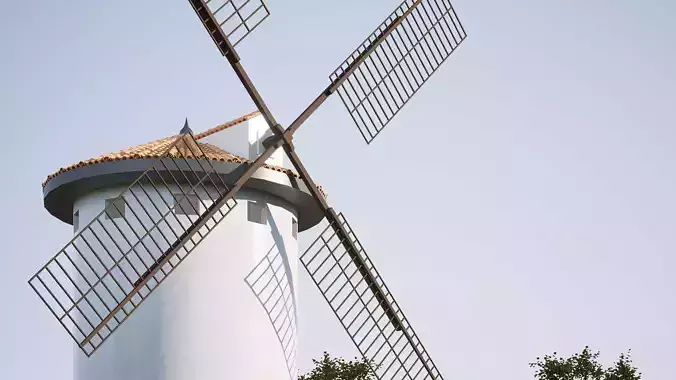 windmill Low-poly 3D model