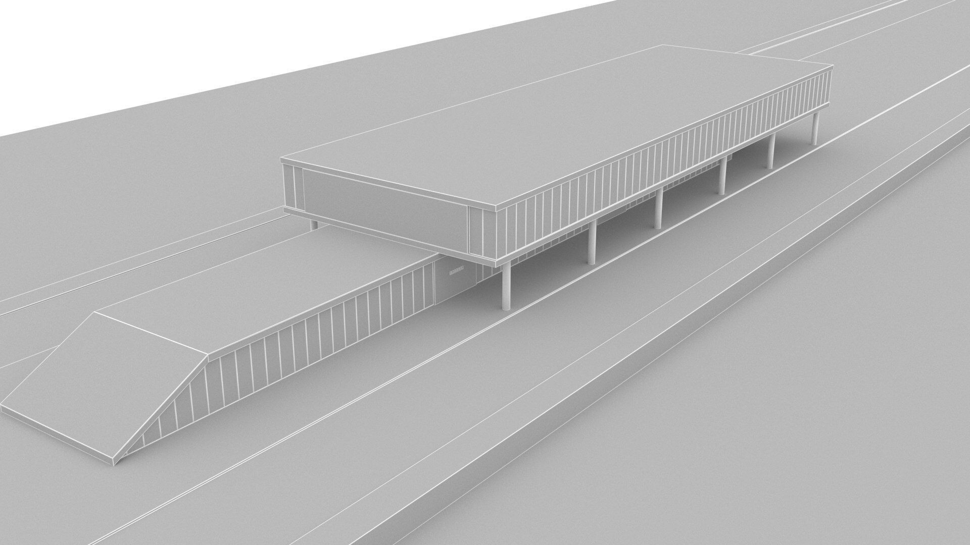 sci-fi building Low-poly 3D model_7