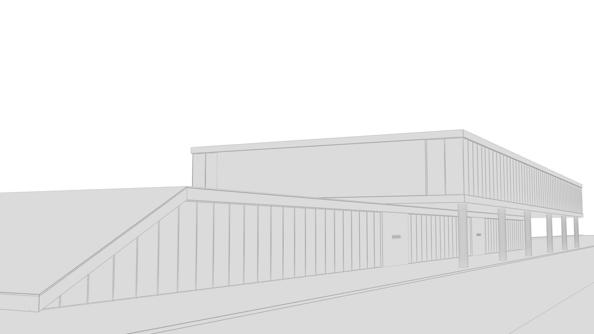 sci-fi building Low-poly 3D model_8