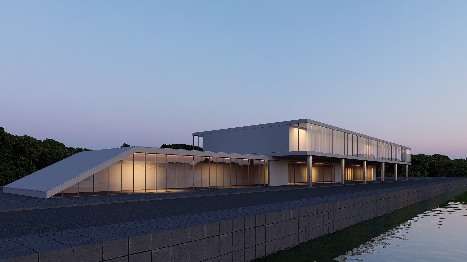 sci-fi building Low-poly 3D model_2