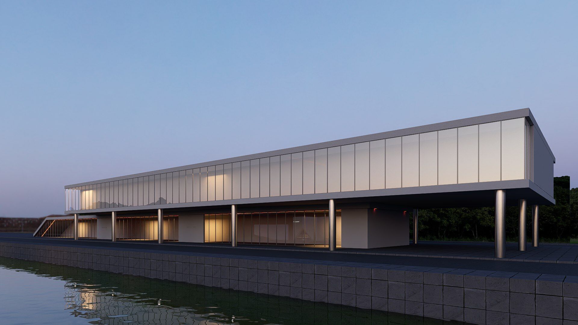 sci-fi building Low-poly 3D model_3