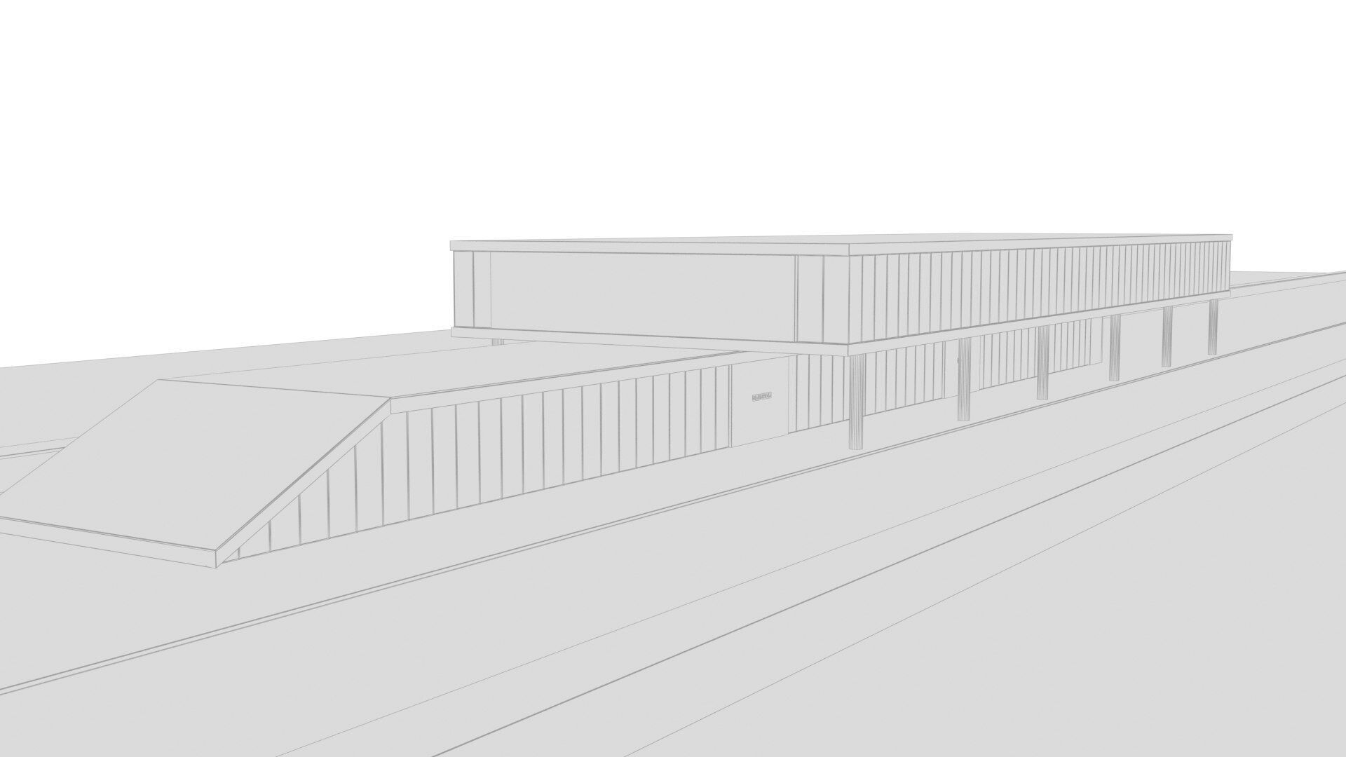 sci-fi building Low-poly 3D model_6