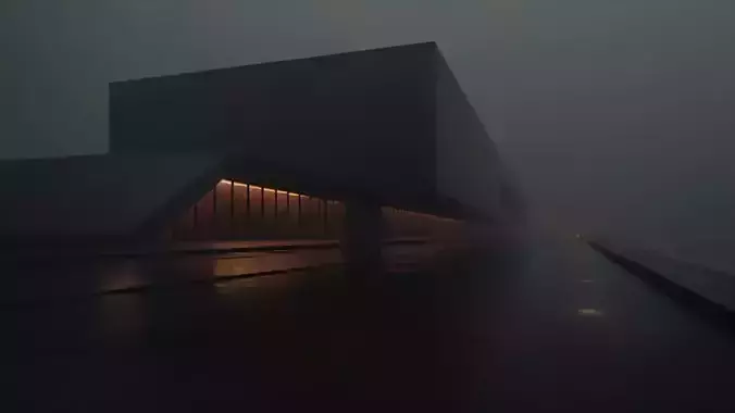 sci-fi building Low-poly 3D model sci-fi building Low-poly 3D model