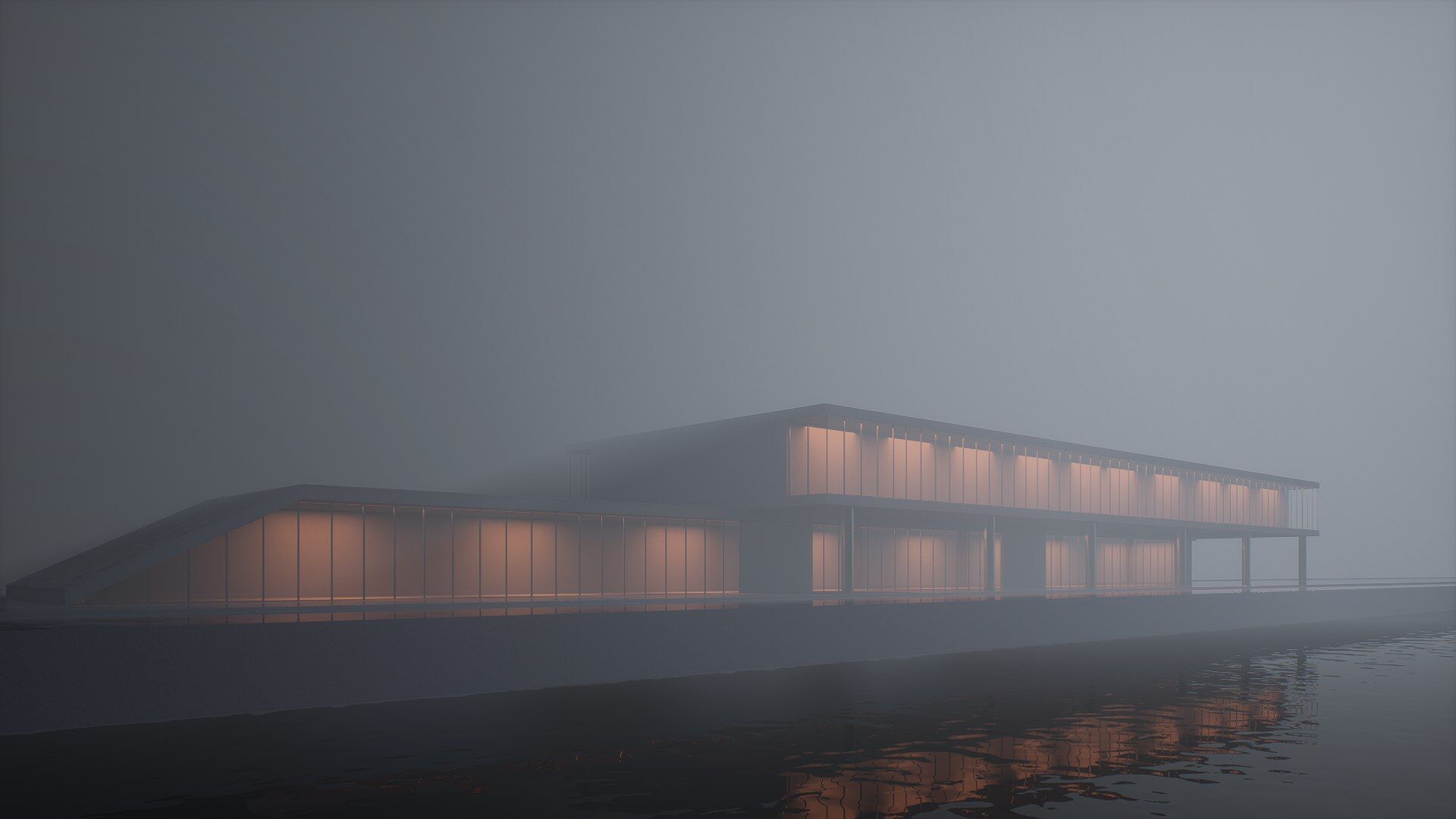 sci-fi building Low-poly 3D model_4