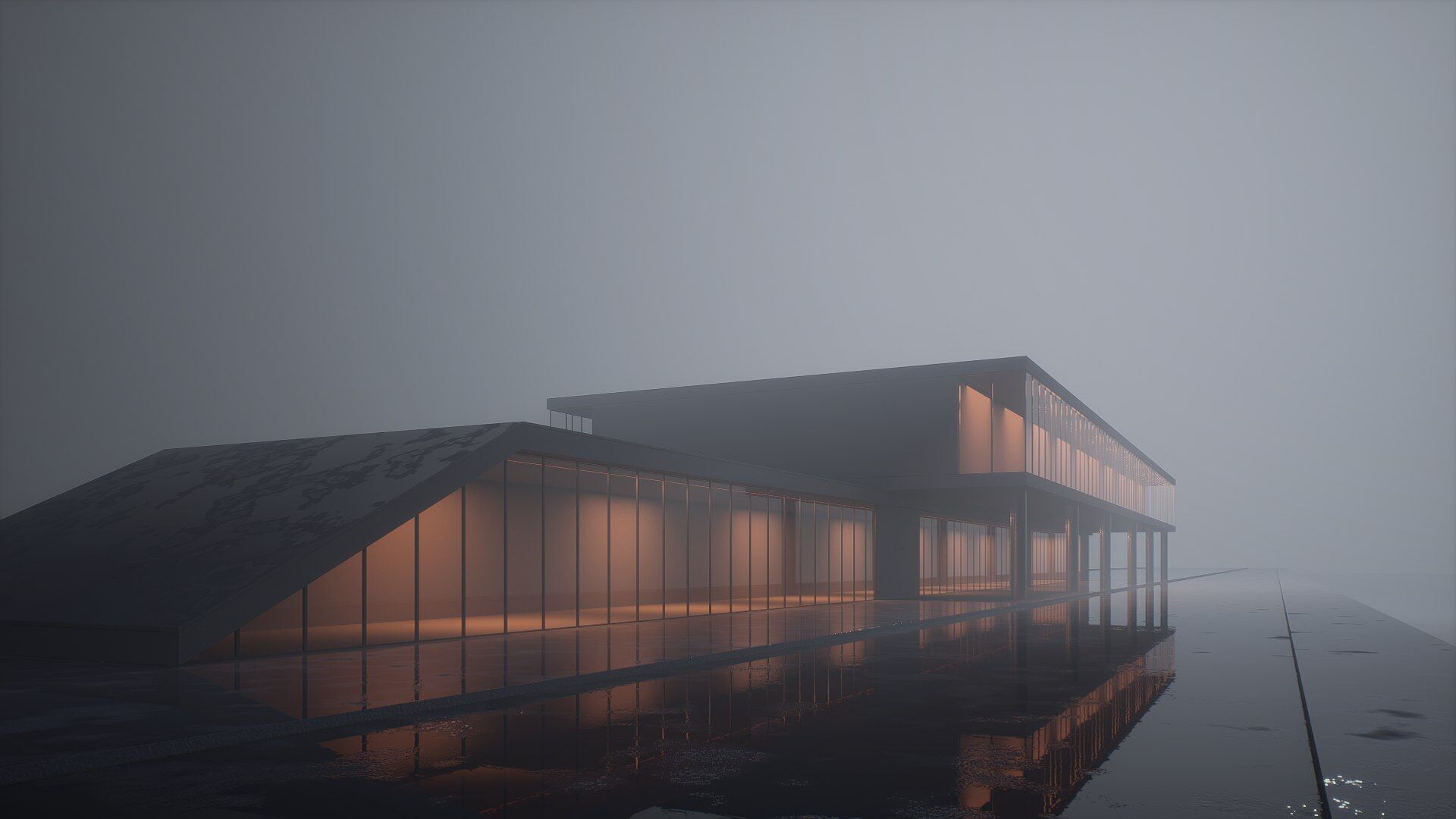 sci-fi building Low-poly 3D model_1