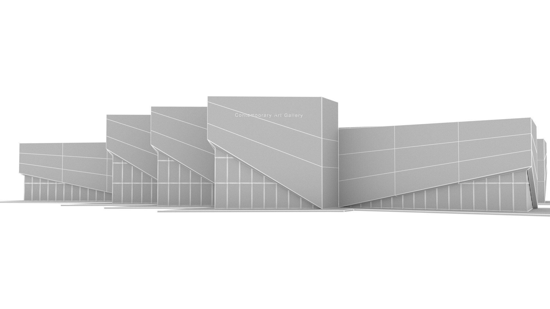 Art gallery Low-poly 3D model_8