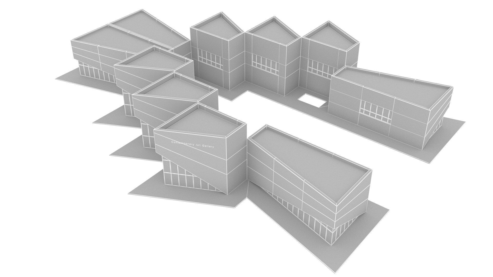 Art gallery Low-poly 3D model_7