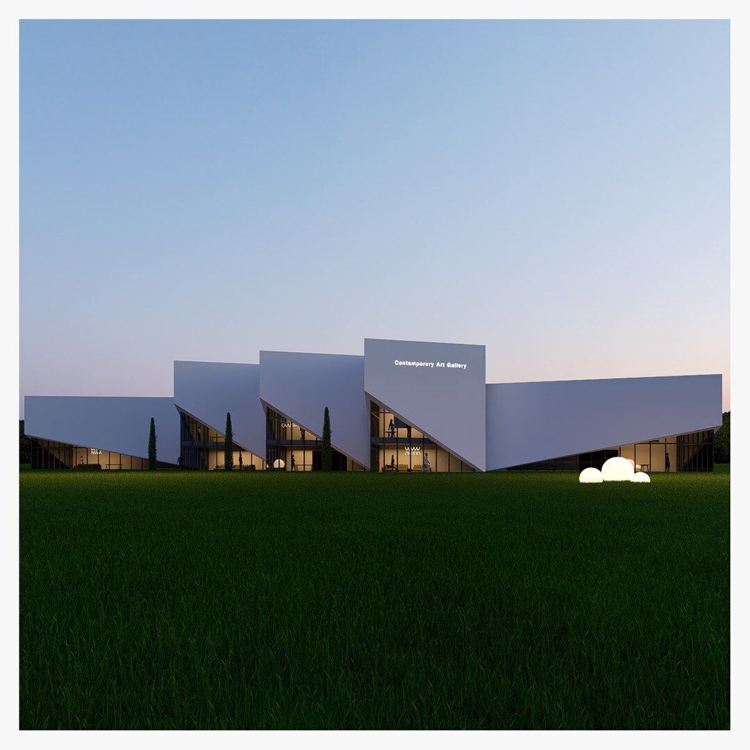 Art gallery Low-poly 3D model_4