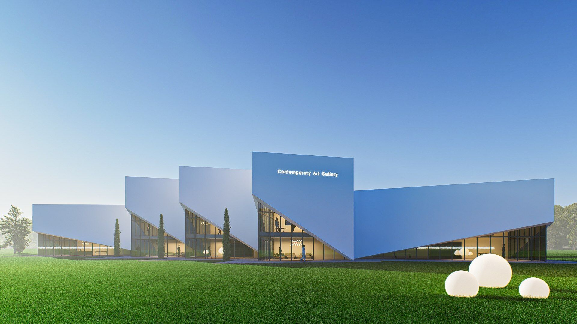 Art gallery Low-poly 3D model_6