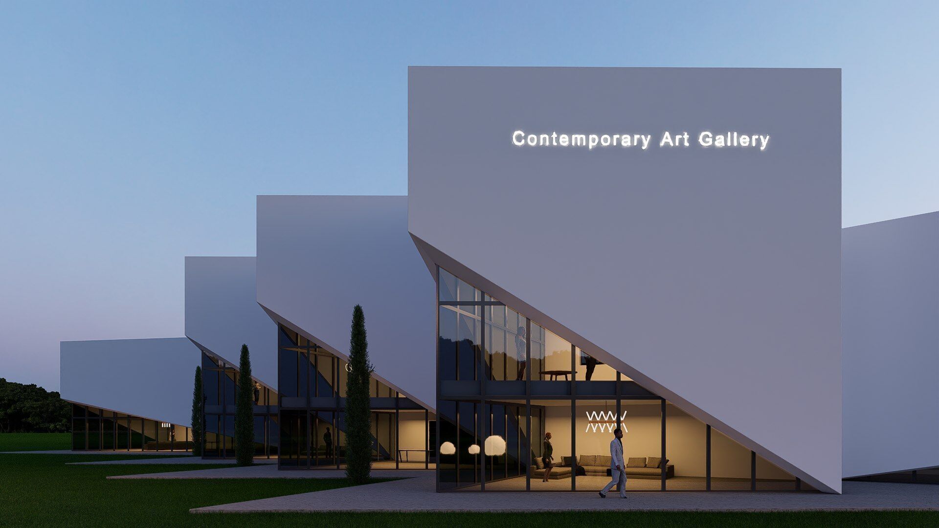 Art gallery Low-poly 3D model_5