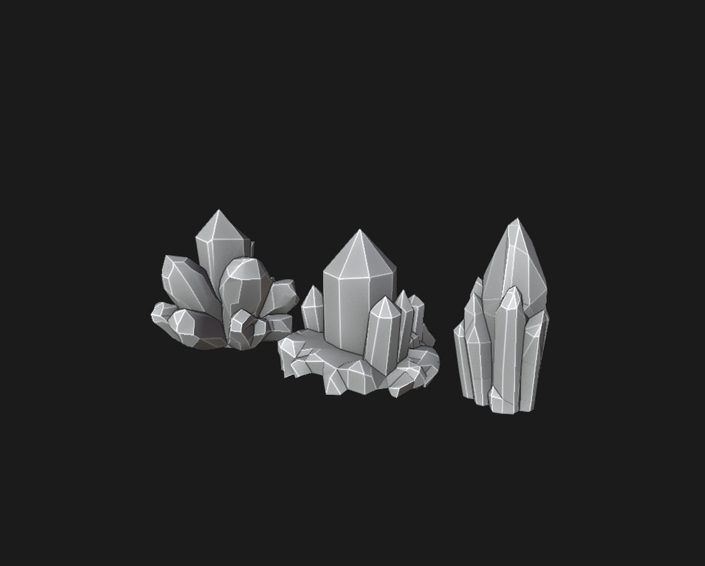 Magical Crystals 3-Pack Low-poly 3D model_5