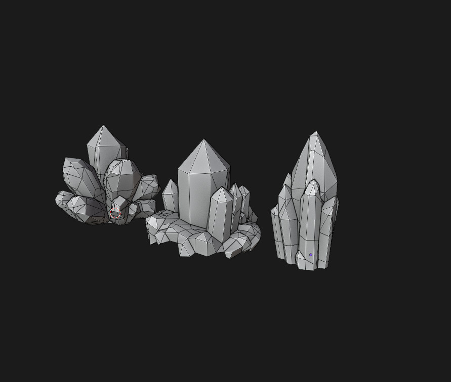 Magical Crystals 3-Pack Low-poly 3D model_6