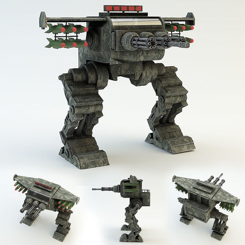 war robot Low-poly 3D model