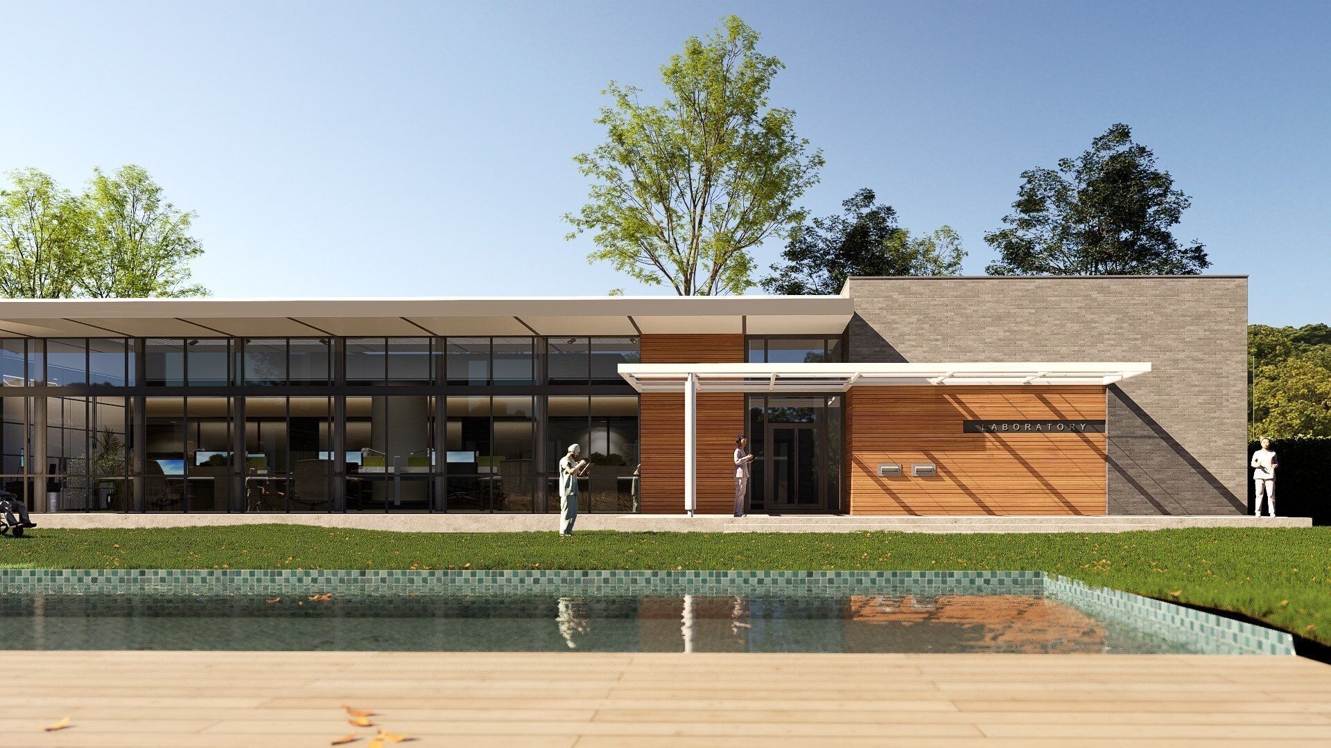 laboratory building Low-poly 3D model_5