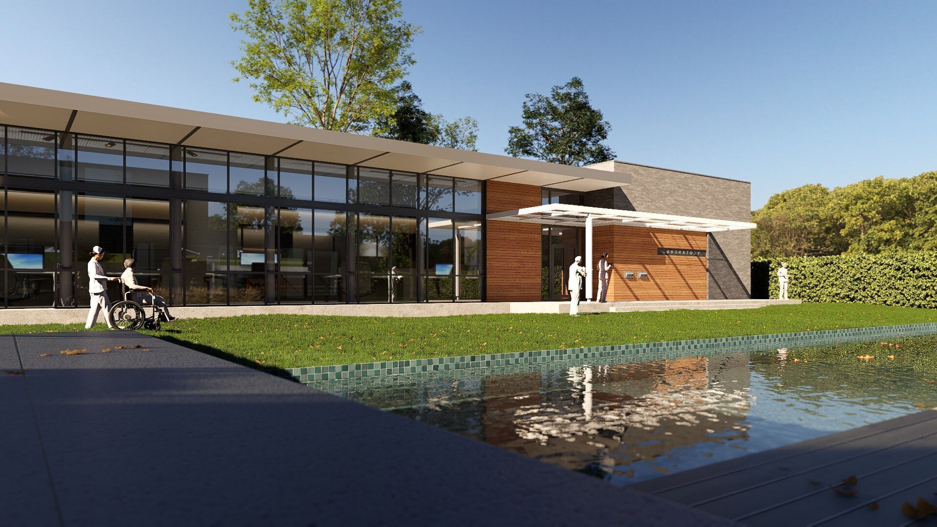 laboratory building Low-poly 3D model_6