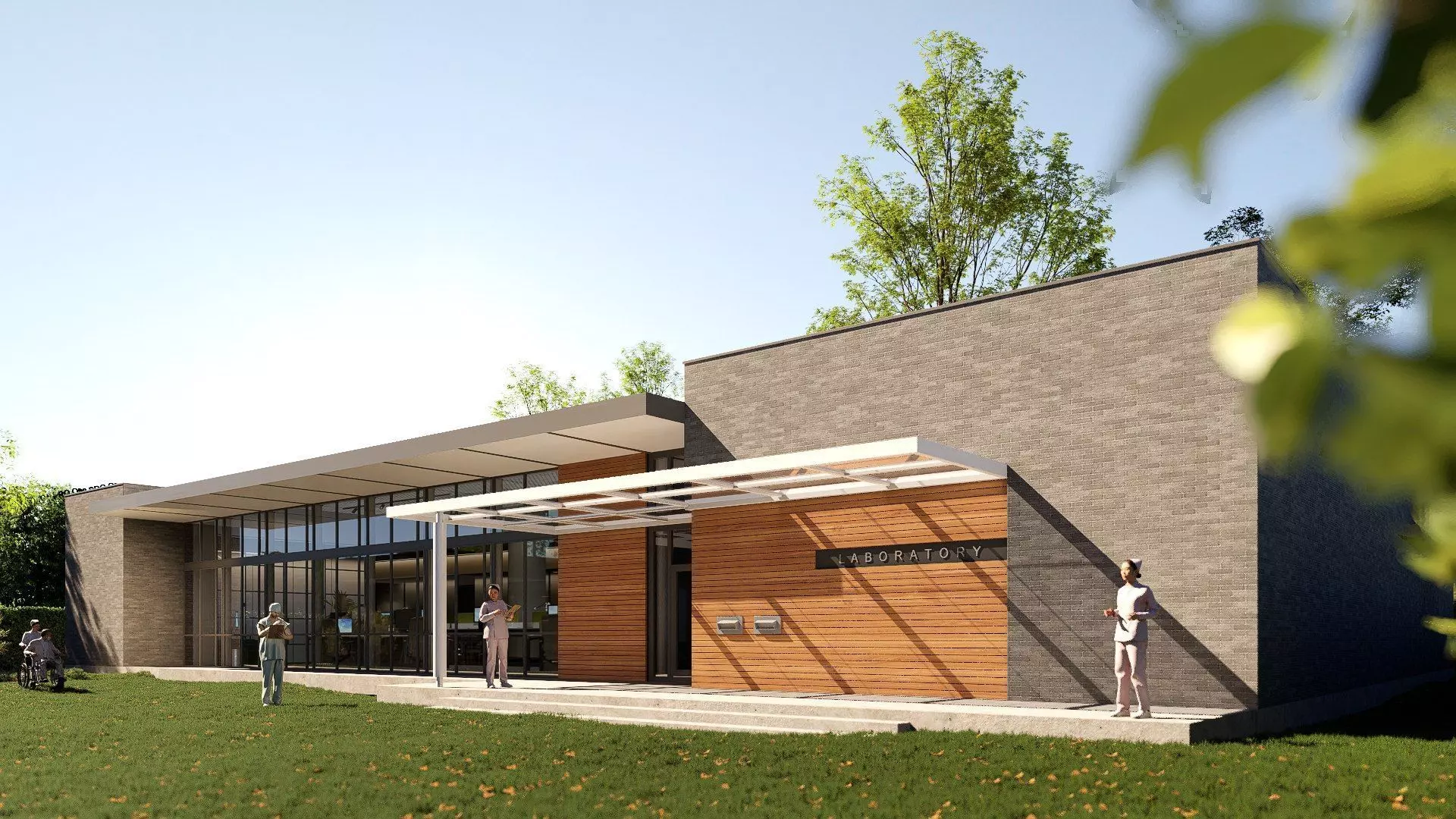 laboratory building Low-poly 3D model_0