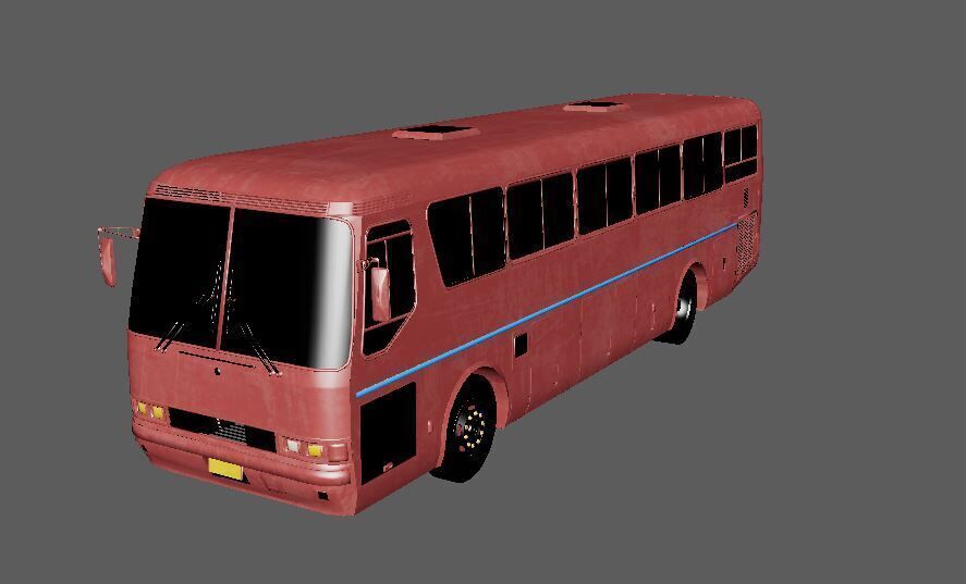 Bus 2 diff Texture Game Ready Unreal Engine and Unity Low-poly 3D model_1