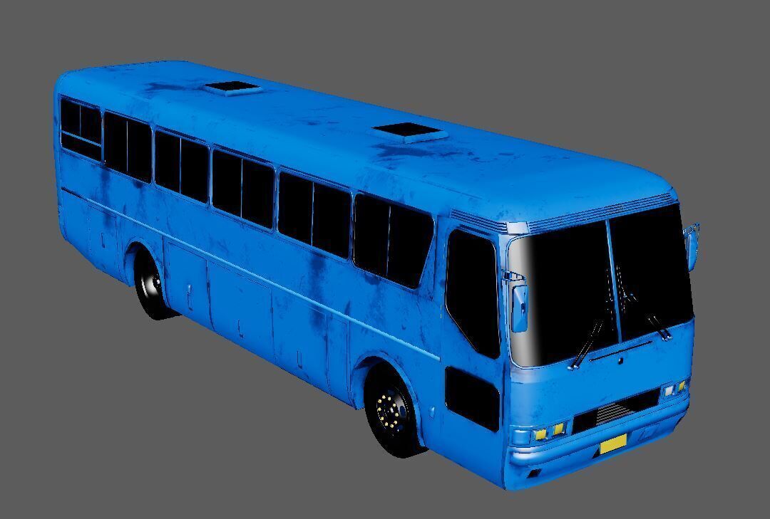 Bus 2 diff Texture Game Ready Unreal Engine and Unity Low-poly 3D model_2