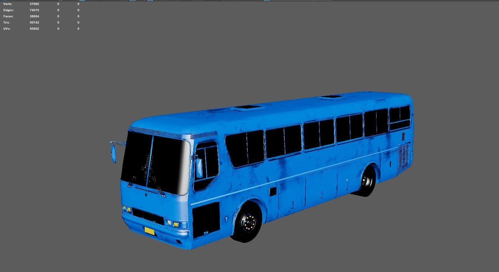 Bus 2 diff Texture Game Ready Unreal Engine and Unity Low-poly 3D model_6