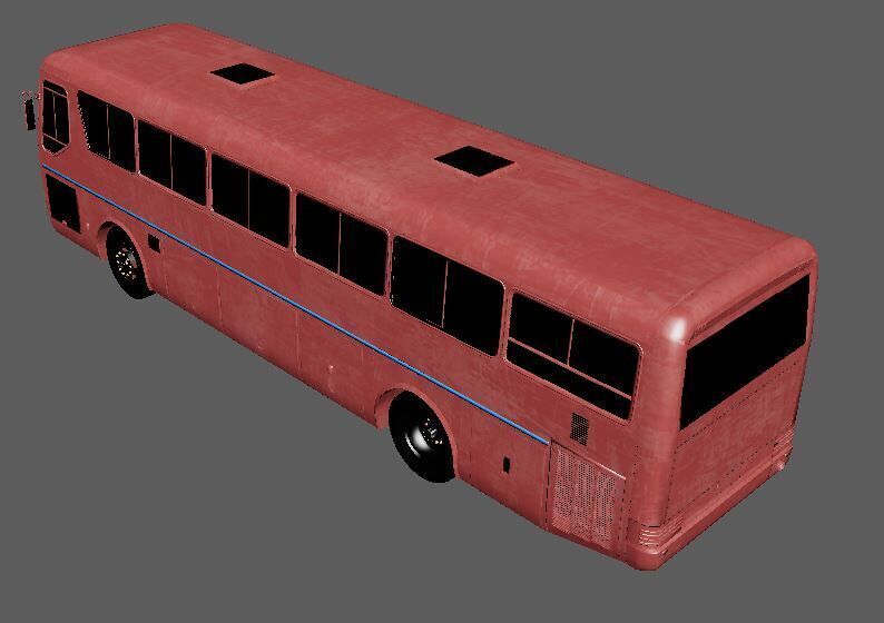 Bus 2 diff Texture Game Ready Unreal Engine and Unity Low-poly 3D model_7