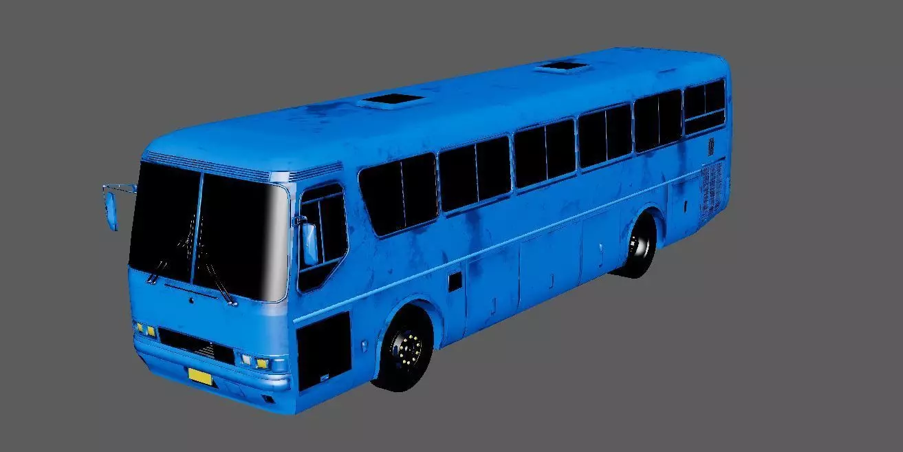 Bus 2 diff Texture Game Ready Unreal Engine and Unity Low-poly 3D model_0