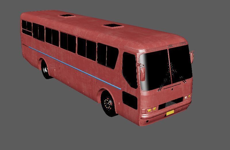 Bus 2 diff Texture Game Ready Unreal Engine and Unity Low-poly 3D model_3