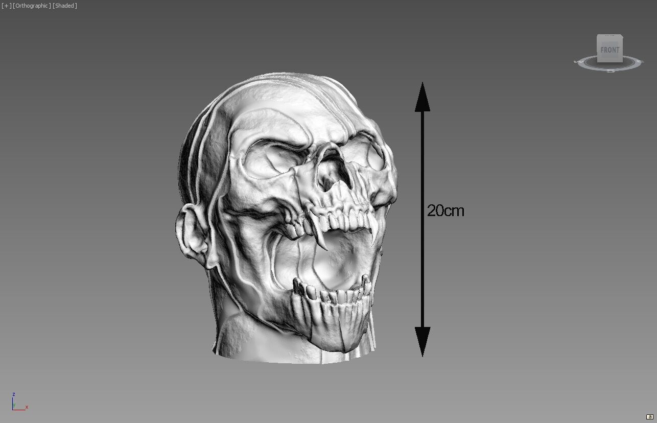 Scream Skull Headphone Stand Cyborg Headset Stand 3D print model_3