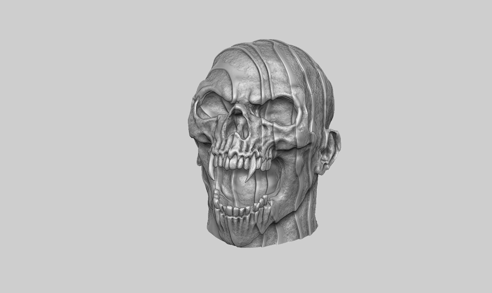 Scream Skull Headphone Stand Cyborg Headset Stand 3D print model_9