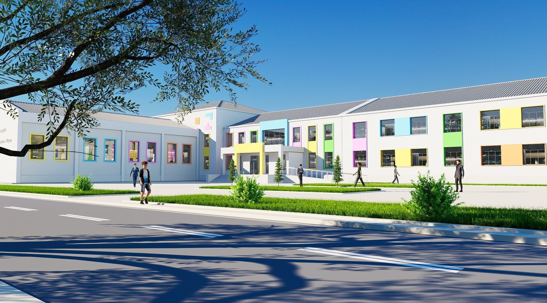 school Low-poly 3D model_2