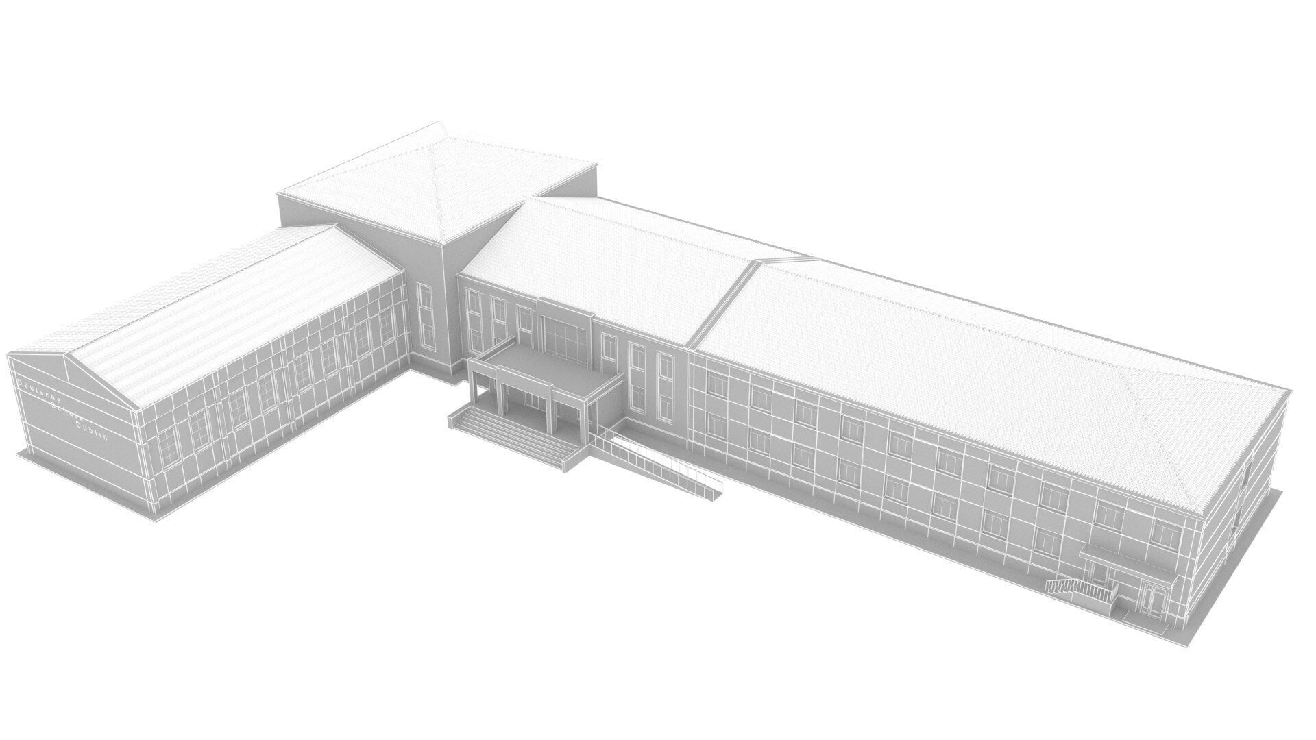 school Low-poly 3D model_9