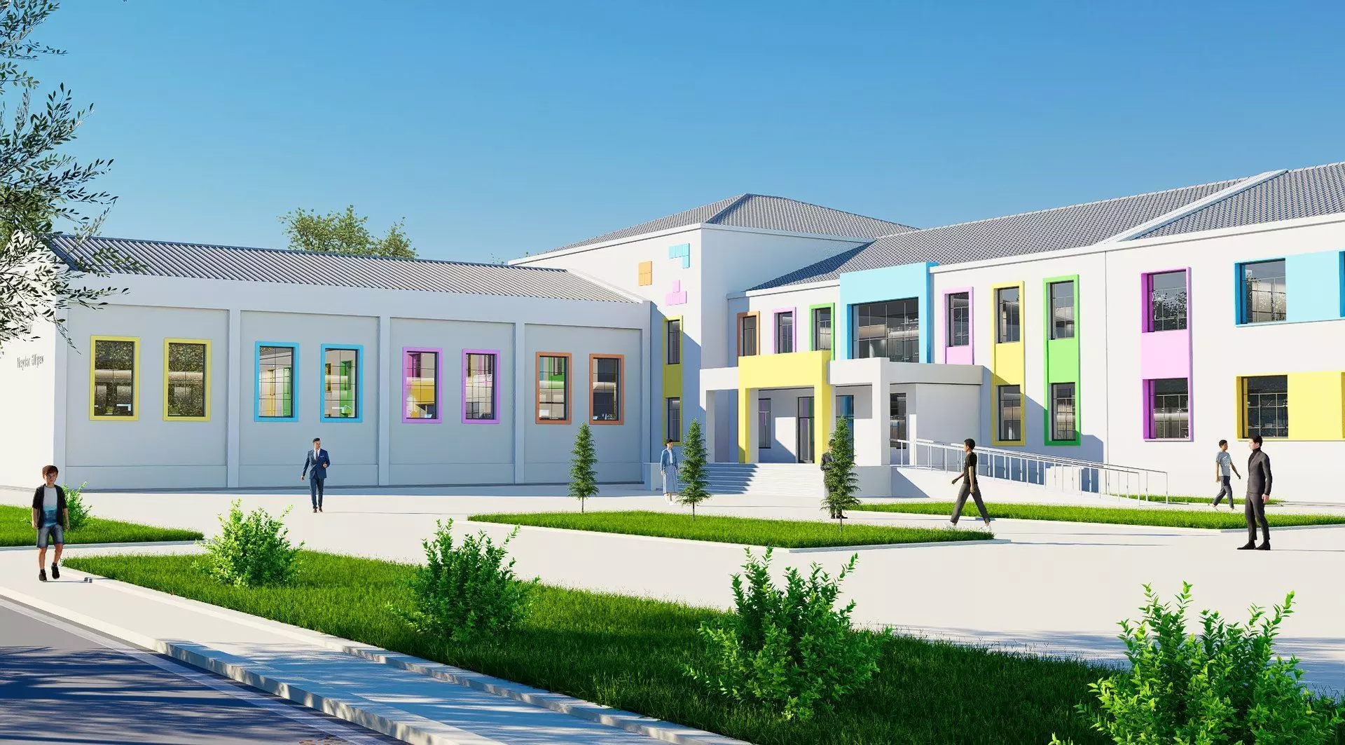 school Low-poly 3D model_0