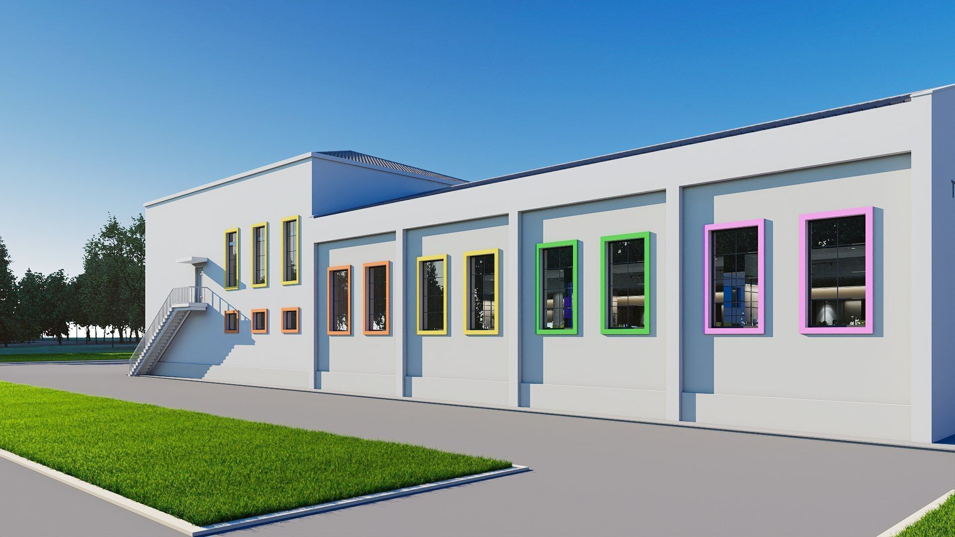 school Low-poly 3D model_5