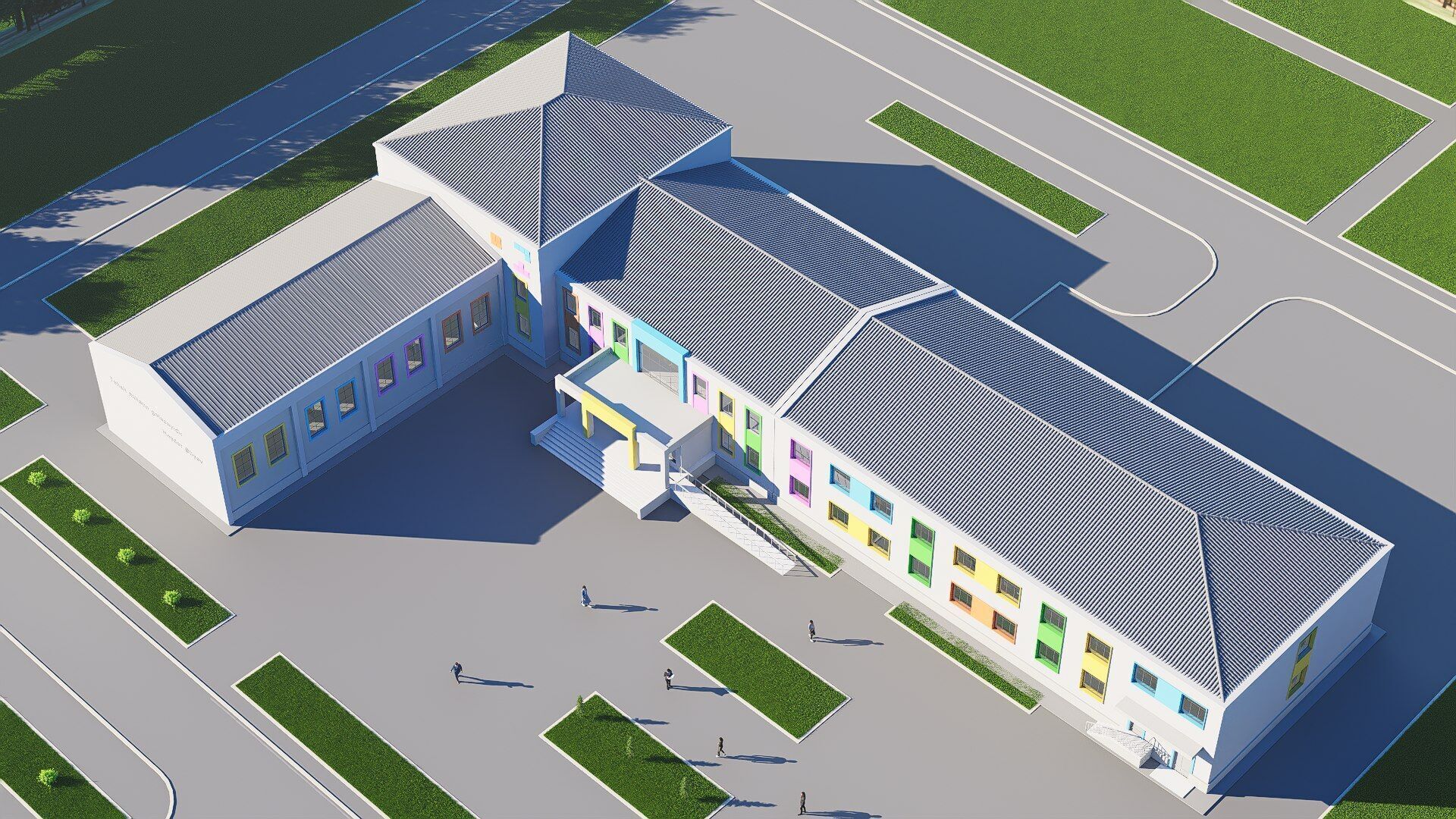 school Low-poly 3D model_7