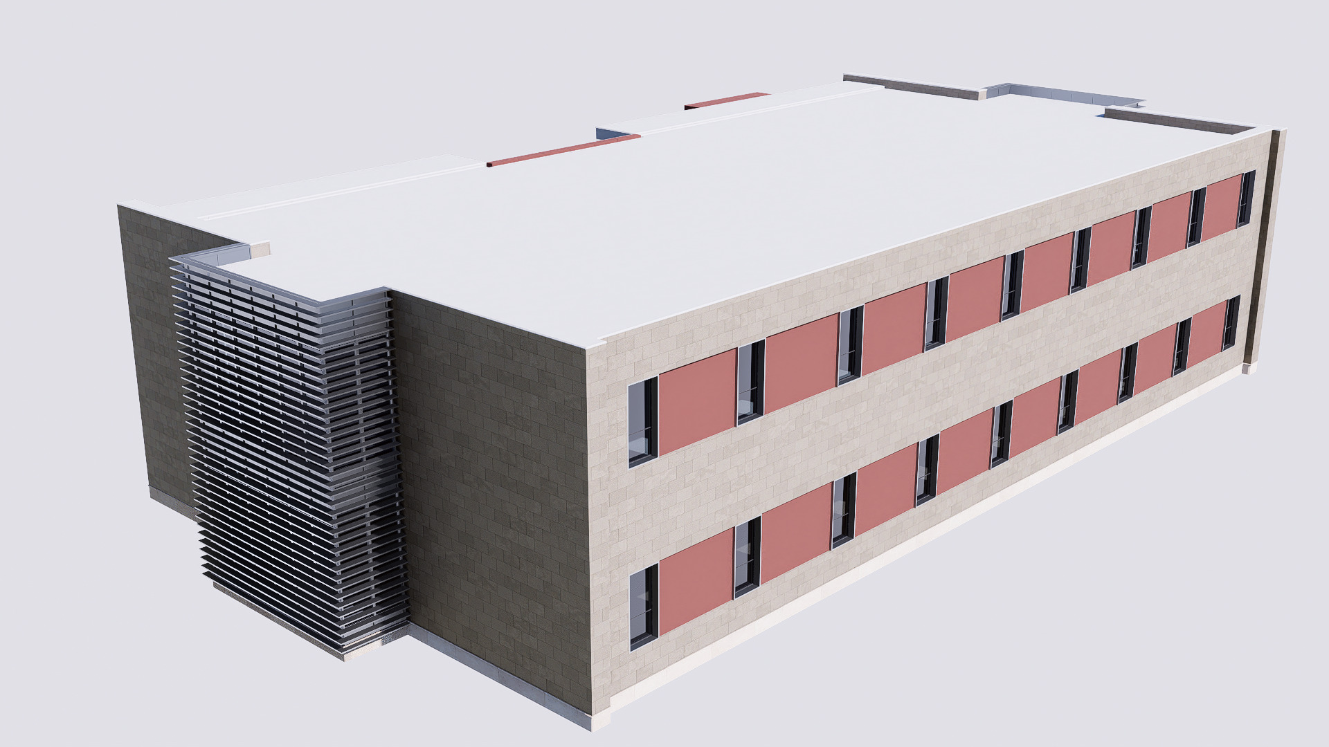 library Low-poly 3D model_9