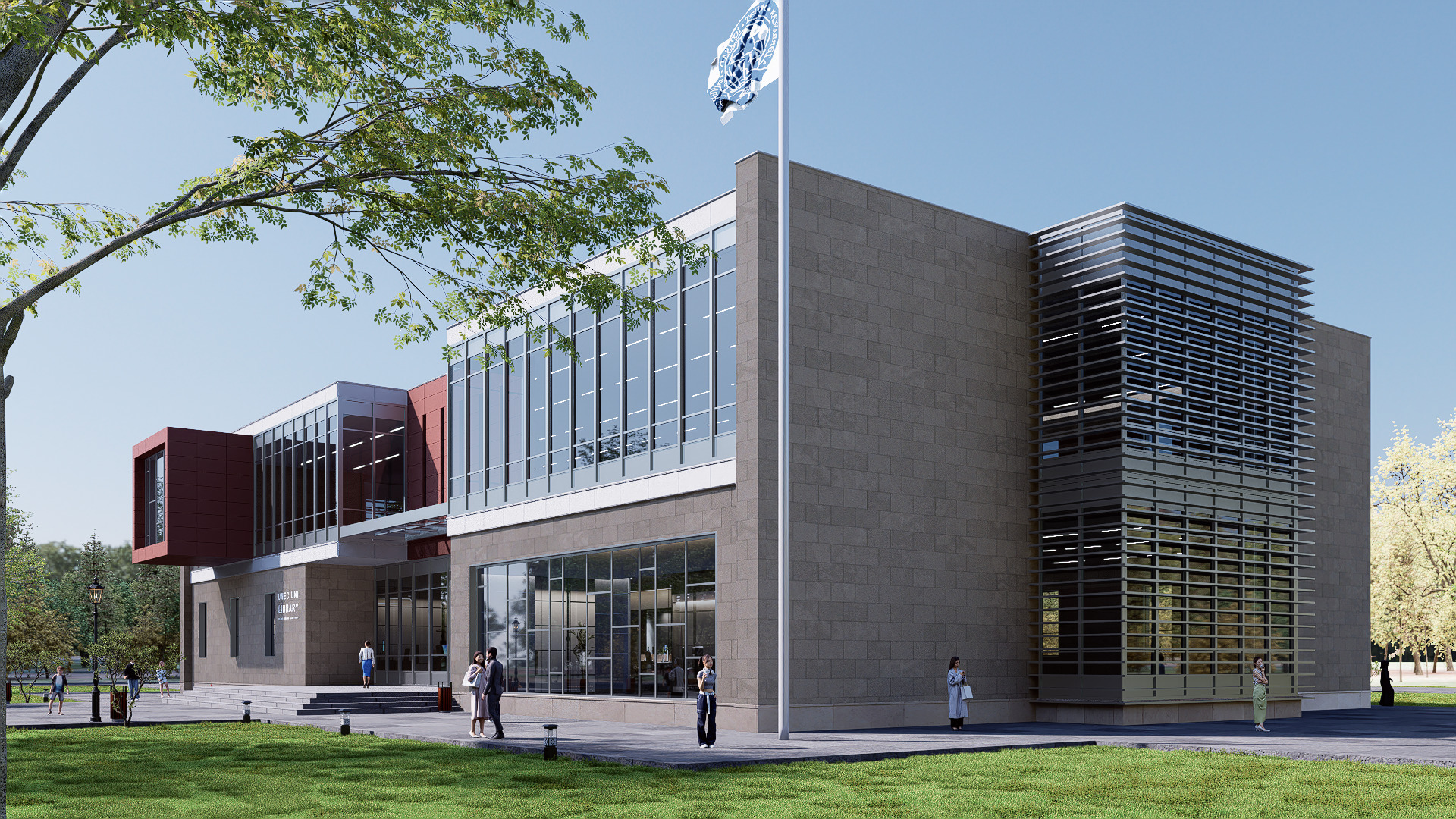 library Low-poly 3D model_8