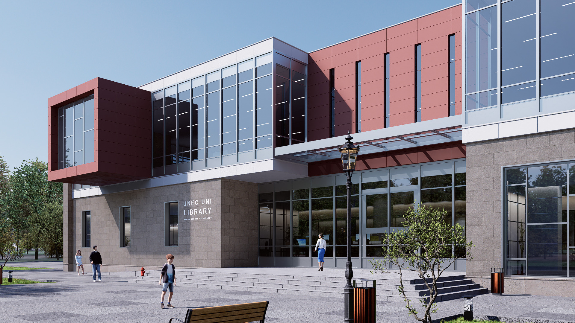 library Low-poly 3D model_7