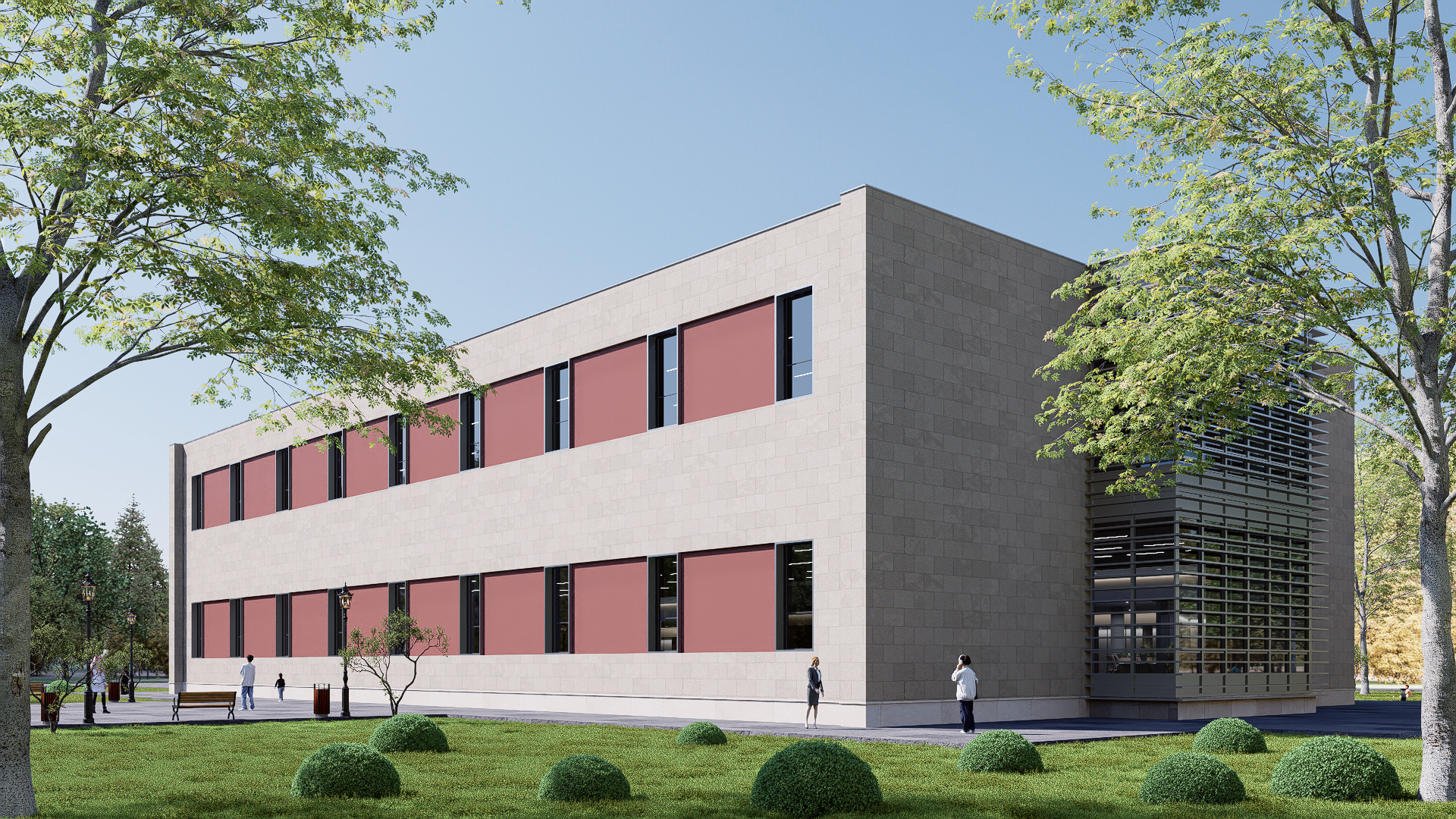 library Low-poly 3D model_4