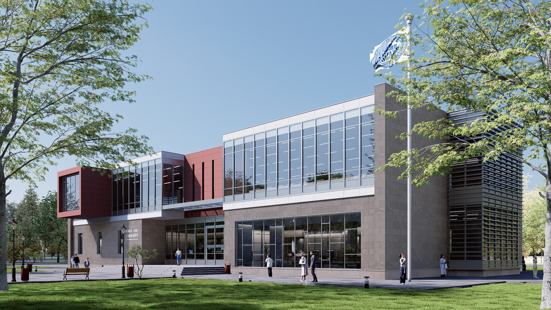 library Low-poly 3D model_5