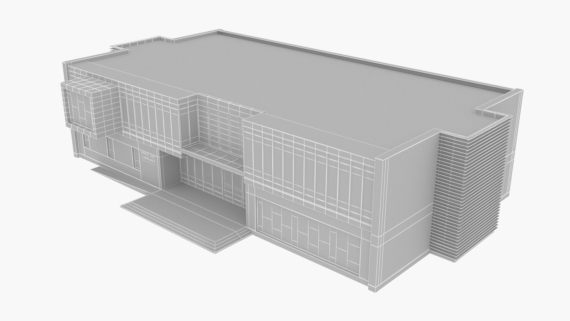 library Low-poly 3D model_18