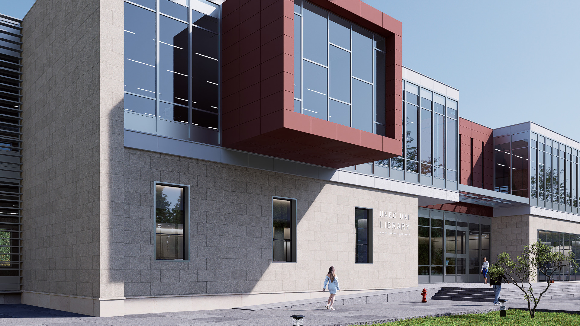 library Low-poly 3D model_2