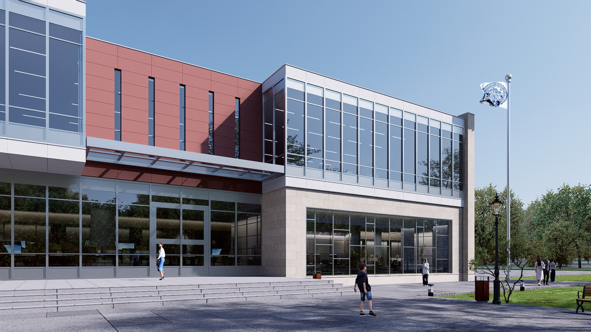 library Low-poly 3D model_6