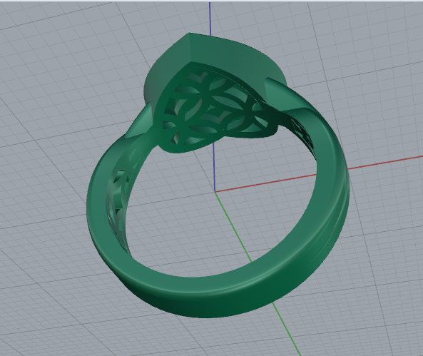 Heart Ring Model 7142 3D print model_4
