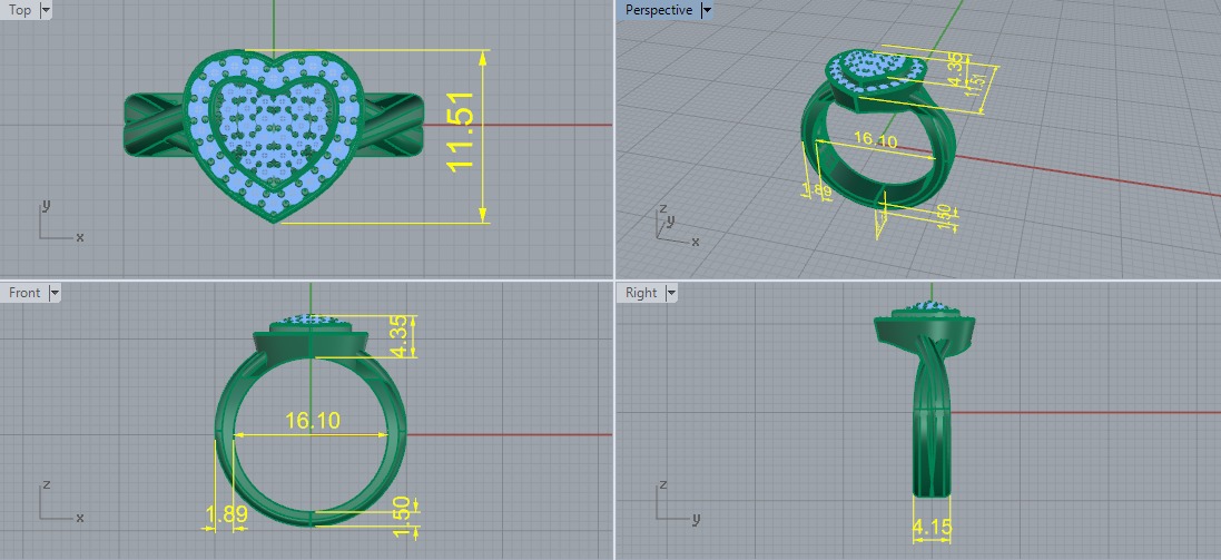 Heart Ring Model 7142 3D print model_5