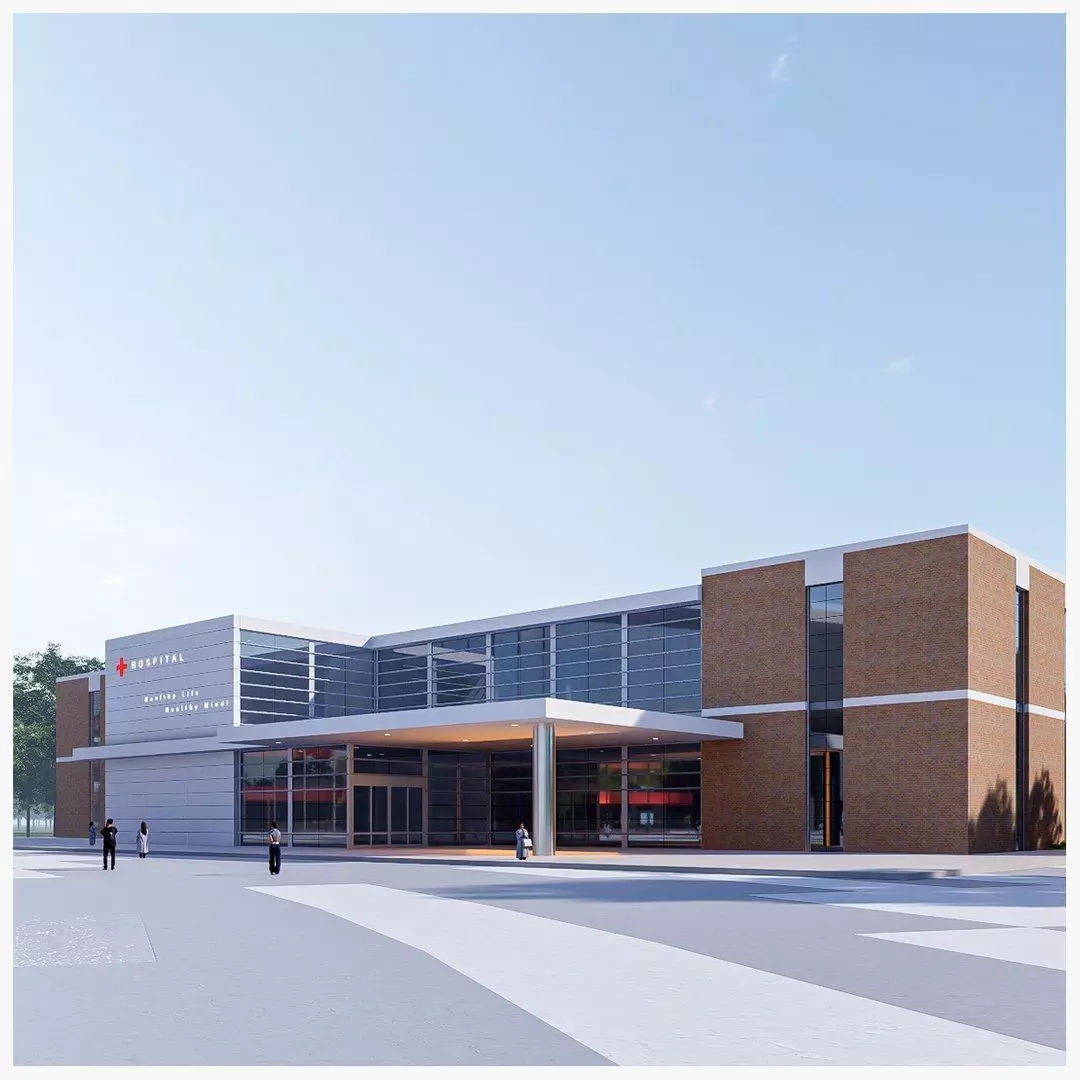 hospital Low-poly 3D model